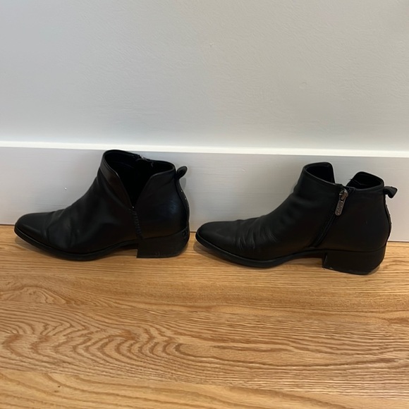 Franco Sarto Black Leather Booties with side cutout. US size 8. - Picture 1 of 4
